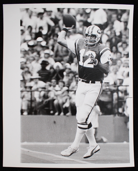 1972 Joe Nameth New York Jets 8"x10" Original Malcolm Emmons B&W Photo