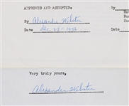 1956 Alexander Webster New York Giants Signed Greatest Sports Thrill Radio Program Contract (JSA)