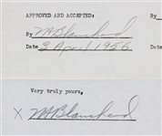 1956 Doc Blanchard West Point Signed Greatest Sports Thrill Radio Program Contract (JSA)