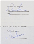 1955 Jack Burke (d.2024) Professional Golfer Signed Greatest Sports Thrill Radio Program Contract (JSA)