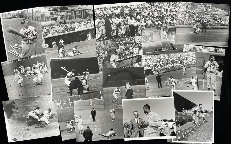 1950s-60s Milwaukee Braves Milwaukee County Stadium 8" x 10" Modern Print Photo Collection - Lot of 48