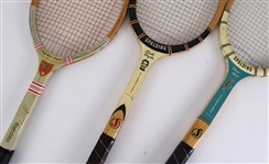 1960s-70s Pancho Gonzalez Unopened Tennis Balls w/ Rackets (Lot of 5)
