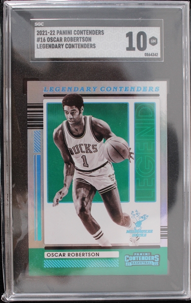 2021-22 Oscar Robertson Milwaukee Bucks Panini Contenders #16 Legendary Contenders Basketball Trading Card (SGC Slabbed 10 GM)
