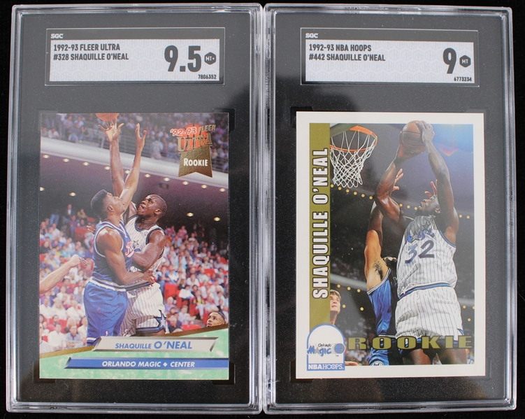 1992-93 Shaquille ONeal Orlando Magic Rookie Basketball Trading Cards - Lot of 2 (SGC Slabbed) 