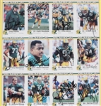1990 Lindy Infante, Sterling Sharpe, Keith Woodside GB Packers & more Signed 15x22 Framed Card Sheet (JSA) 