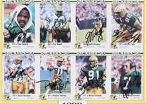 1990 Lindy Infante, Sterling Sharpe, Keith Woodside GB Packers & more Signed 15x22 Framed Card Sheet (JSA) 