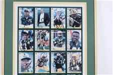 1995 Craig Newsome, LeRoy Butler, Brett Favre GB Packers & more Signed 15x22 Framed Card Sheet (JSA) 
