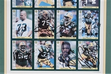 1995 Craig Newsome, LeRoy Butler, Brett Favre GB Packers & more Signed 15x22 Framed Card Sheet (JSA) 