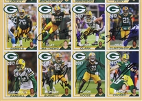 2017 Aaron Rodgers, Jordy Nelson, Randall Cobb GB Packers & more Signed 15x22 Framed Card Sheet (JSA) 