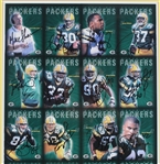 2001 Ahman Green, Mike Sherman, Brett Favre GB Packers & more Signed 15x22 Framed Card Sheet (JSA) 