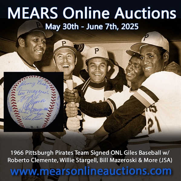 1966 Pittsburgh Pirates Team Signed ONL Giles Baseball w/ Roberto Clemente, Willie Stargell, Bill Mazeroski & More (JSA)