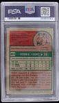 1975 Robin Yount Milwaukee Brewers Autographed Topps Trading Card (PSA Slabbed) 