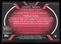 2008 Johnny Bench Cincinnati Reds Autographed Topps Triple Threads Trading Card TTAR-88 7/18