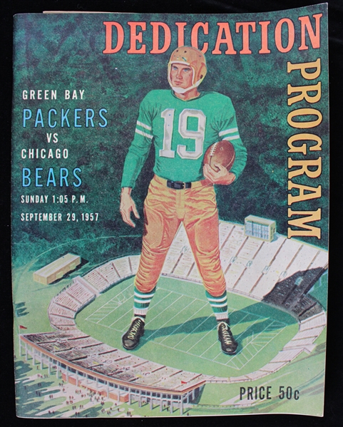 1957 Green Bay Packers vs Chicago Bears Dedication Program