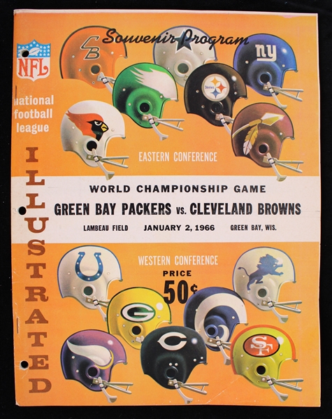 1966 Green Bay Packers vs Cleveland Browns World Championship Game NFL Illustrated Magazine