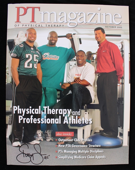 2005 Dorsey Levens Philadelphia Eagles Signed PT Magazine (JSA) 