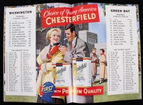 1953 Washington Redskins vs Green Bay Packers Official Program 