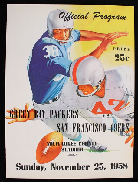 1958 San Francisco 49ers vs Green Bay Packers Official Program 