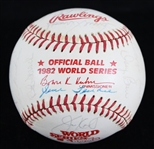 1982 World Series Champion St. Louis Cardinals Team Signed OWS Kuhn Baseball w/ Whitey Herzog, Ozzie Smith, Willie McGee, Bruce Sutter & More (JSA)
