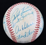 1980 Hall of Famers, Negro Leaguers & Stars Multi Signed OAL MacPhail Baseball w/ Ted Williams, Ralph Kiner, Buck Leonard, Duke Snider, Judy Johnson & More (JSA) 