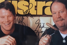 1997 Brett Favre & Mike Holmgren GB Packers Signed 19x23 Framed Sports Illustrated Photo (JSA)