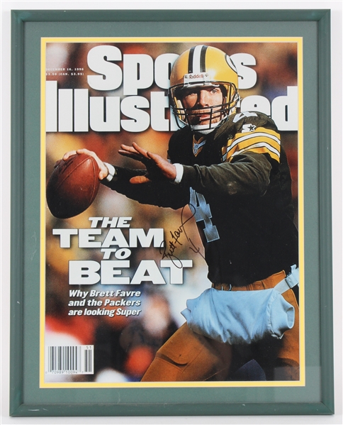 1996 Brett Favre Green Bay Packers Signed 19x23 Framed Sports Illustrated Cover Photo (JSA) 