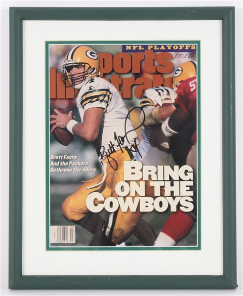 1996 Brett Favre Green Bay Packers Signed 12x14 Framed Sports Illustrated Cover (JSA)