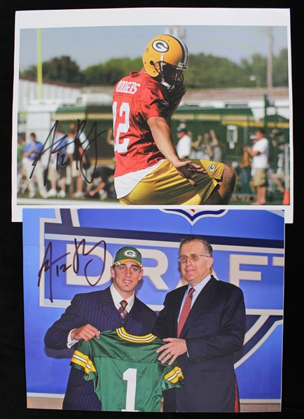 2005-10s Aaron Rodgers Green Bay Packers Signed Photos - Lot of 2 (JSA / Pepper Burruss Collection)