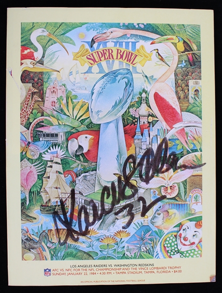 1984 Marcus Allen Los Angeles Raiders Signed Super Bowl XVIII Program (JSA / Pepper Burruss Collection)