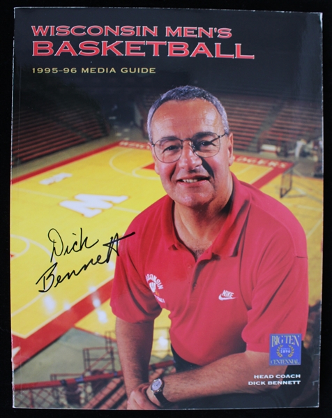 1995-96 Dick Bennett Wisconsin Badgers Signed Media Guide (JSA / Pepper Burruss Collection)