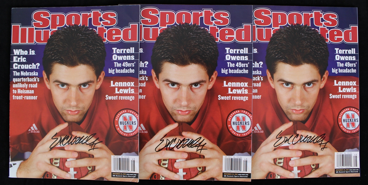 2001 Eric Crouch Nebraska Cornhuskers Signed Sports Illustrated Magazines - Lot of 3 (JSA / Pepper Burruss Collection)