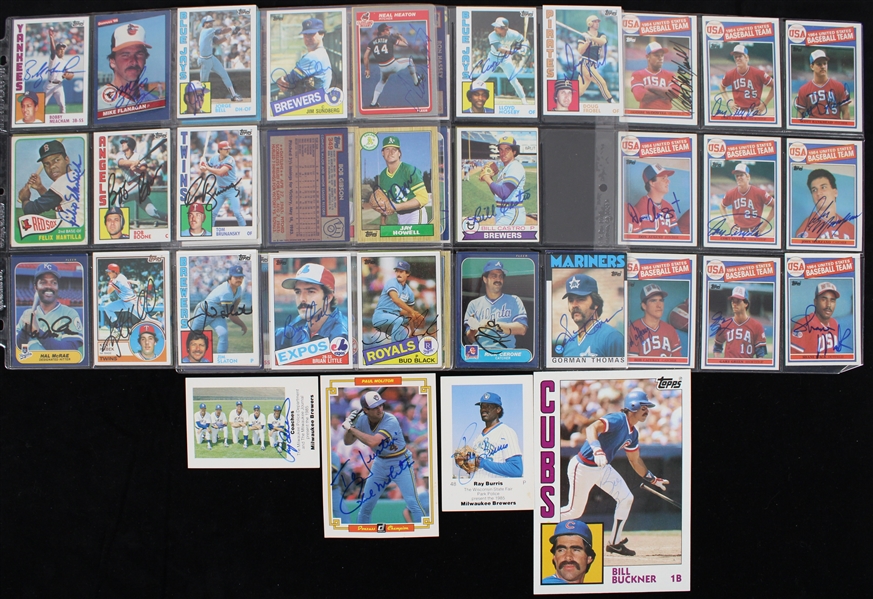 1980s Signed Baseball Trading Cards - Lot of 100