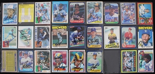 1980's Signed Baseball Trading Cards - Lot of 100