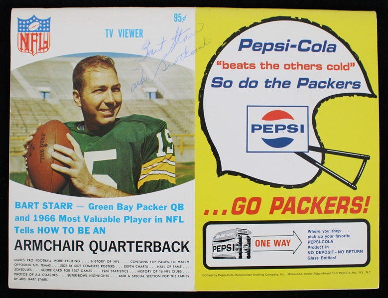 1967 Bart Starr Zeke Bratkowski Green Bay Packers Signed Armchair Quarterback TV Viewer Book (JSA)