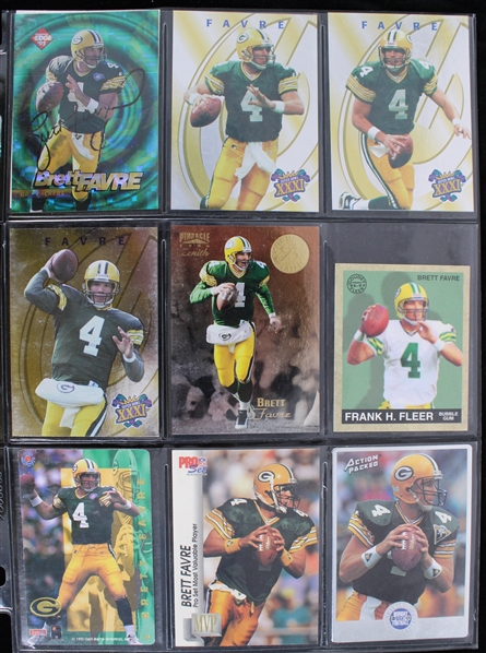 1990s Brett Favre Green Bay Packers Football Trading Cards - Lot of 9 (Pepper Burruss Collection)