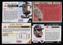1980-90's Art Shell Los Angeles Raiders Signed Football Trading Cards - Lot of 4 (JSA / Pepper Burruss Collection)