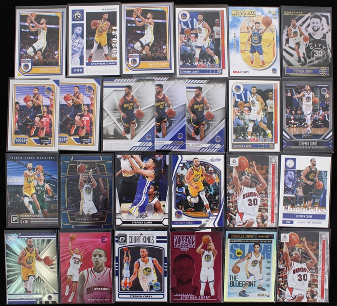 2020-2022 Stephen Curry Golden State Warriors Trading Cards (Lot of 25)