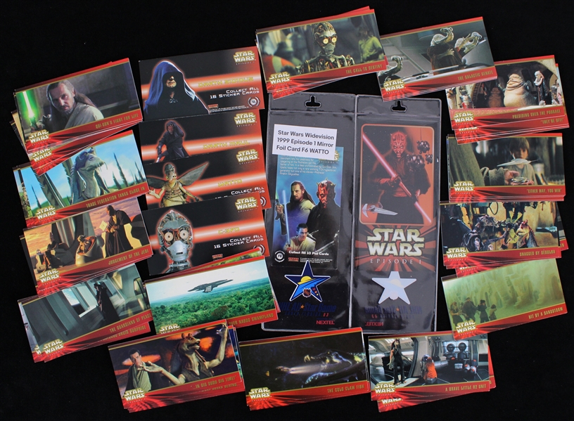 1999 Star Wars Episode 1 Topps Wide Vision Cards w/ Sticker Cards (Lot of 56)