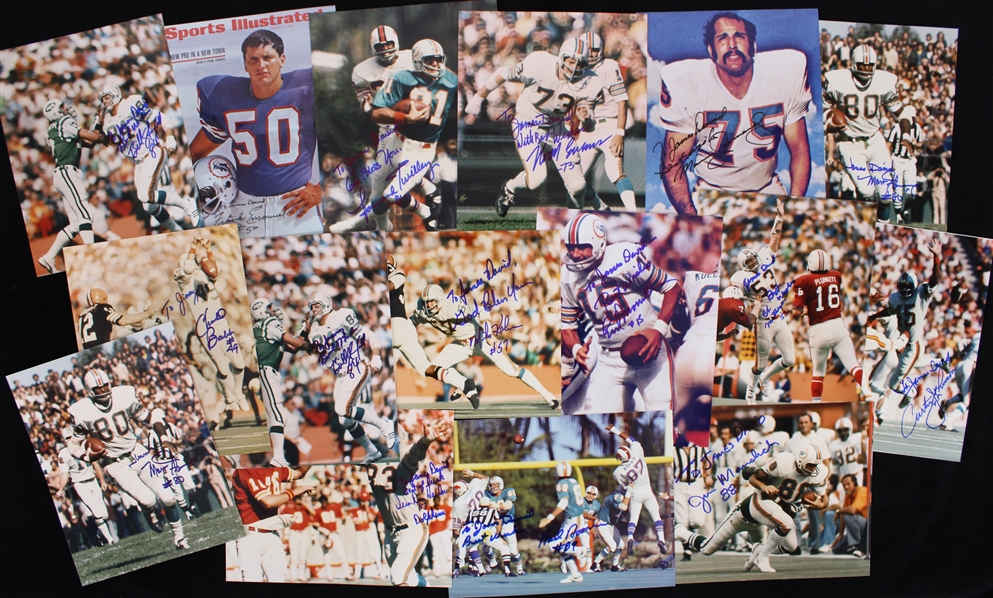 1970s Miami Dolphins Signed & Inscribed 8" x 10" Photos - Lot of 25