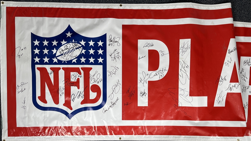 2001 Green Bay Packers Team Signed 47" x 158" NFL Playoffs Banner w/ Brett Favre, Donald Driver, Ahman Green, LeRoy Butler & More (JSA / Pepper Burruss Collection)