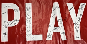 2001 Green Bay Packers Team Signed 47 x 158 NFL Playoffs Banner w/ Brett Favre, Donald Driver, Ahman Green, LeRoy Butler & More (JSA / Pepper Burruss Collection)