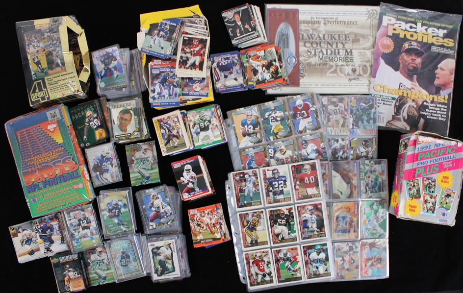 1980s-2000s Football Trading Card Collection & Wheaties Boxes - Lot of Thousand Plus