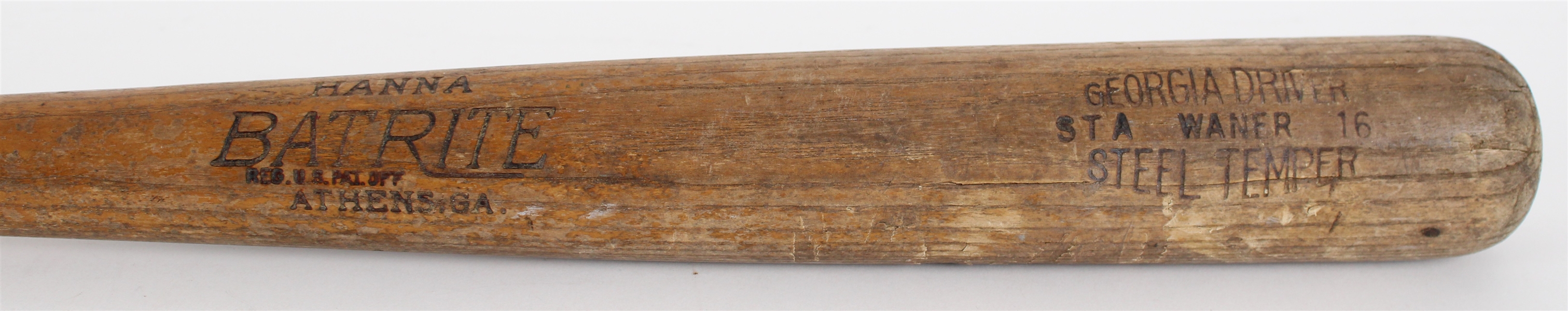 1936-45 Waner Hanna Batrite Georgia Driver Professional Model Bat (MEARS LOA)