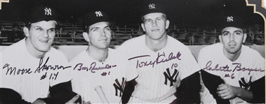 1990's New York Yankees Signed Framed Photo Displays - Lot of 2 w/ Tony Kubek, Bobby Richardson, Moose Skowron and Clete Boyer (JSA / Pepper Burruss Collection)