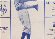 1907 Walter Johnson Washington Nationals Signed 16 x 19 Framed Score Card (JSA) Rookie Season