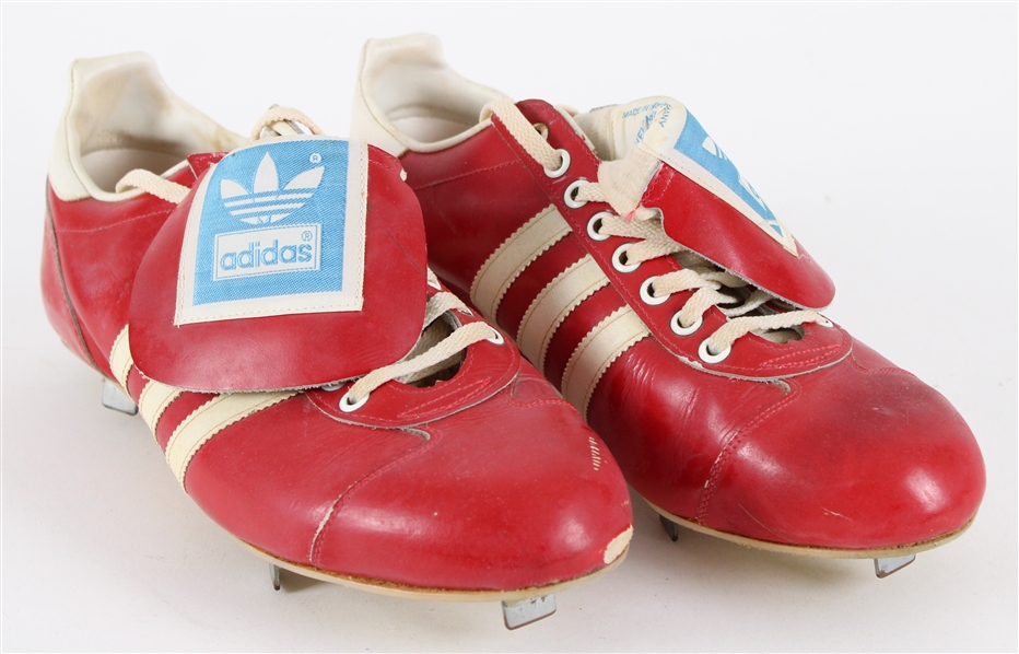 1975-79 Ted Simmons St. Louis Cardinals Game Worn Adidas Cleats (MEARS LOA)