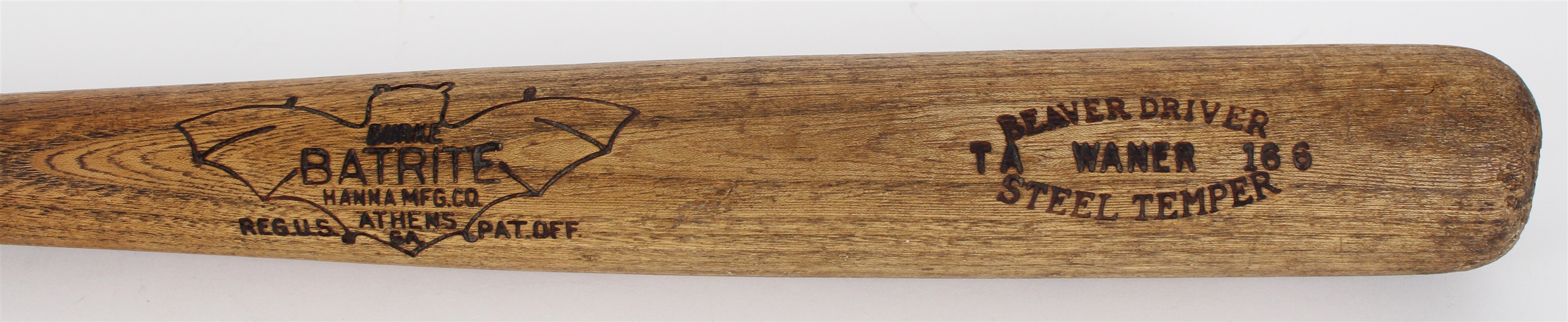 1930-32 Waner Burke Batrite Beaver Driver Professional Model Bat (MEARS LOA)