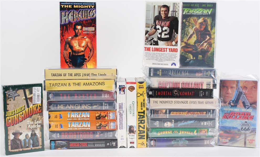 1980s-90s VHS Collection w/ Tarzan, Hercules, Mortal Kombat & more (Lot of 24)