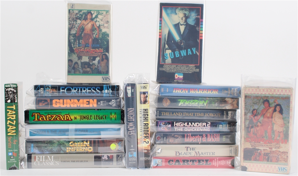 1980s-90s Tarzan, Iron Warrior, Fortress & more VHS (Lot of 19)