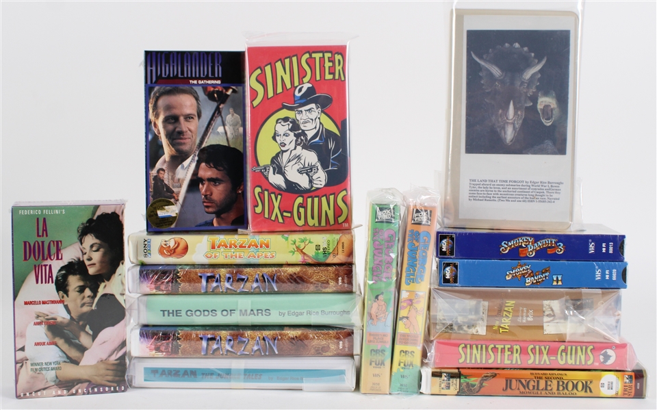 1980s-90s Tarzan, Highlander, Jungle Book & more VHS (Lot of 16)